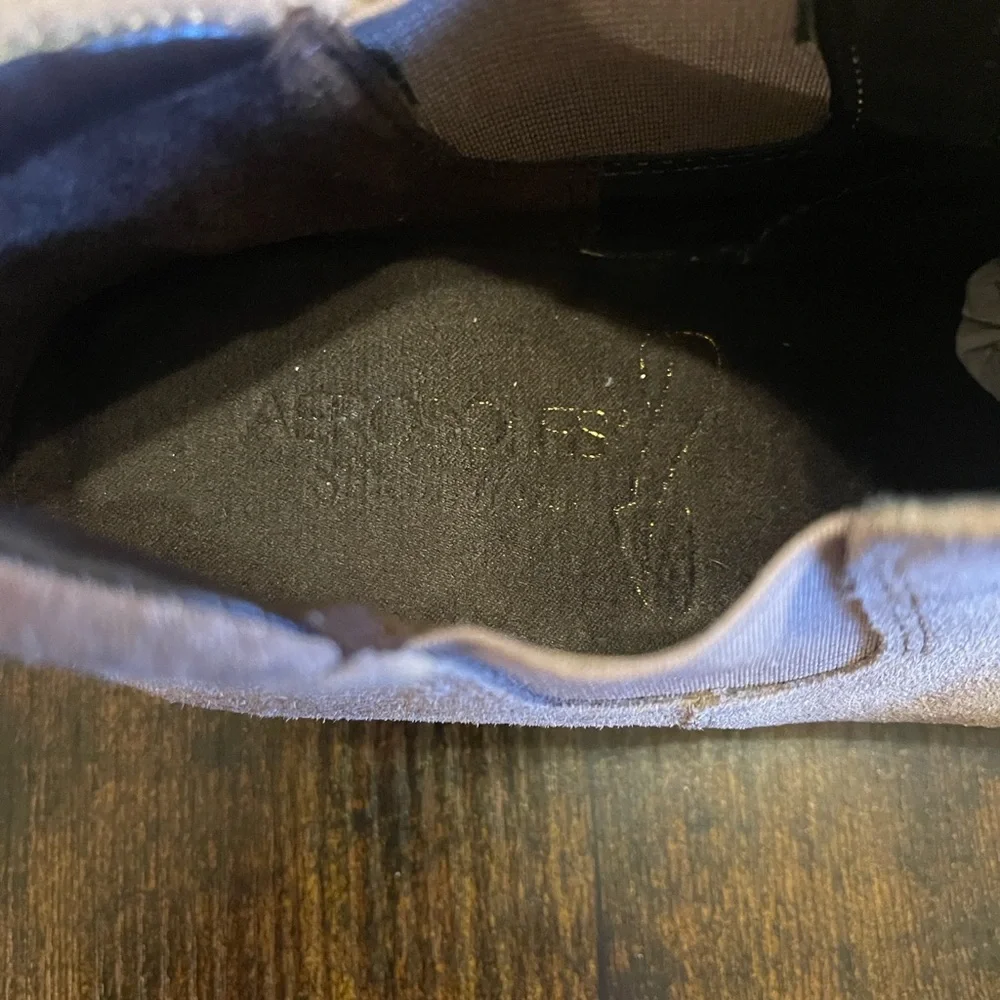 Aerosoles Stitch N Turn Tan Leather Suede Wedge Booties Front‎ Zip Up Size 8